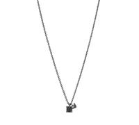 Emporio Armani Collar colgante para hombre en acero inoxidable con cierre de langosta, Negro medianoche