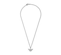 Emporio Armani Collar colgante para hombre en acero inoxidable con cierre de langosta, Plata claro