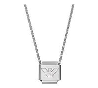 Emporio Armani Collar Para Hombre Essential, Largo: 525mm, Ancho: 18.5mm Collar De Acero Inoxidable Plateado, EGS2915040