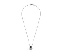 EMPORIO ARMANI Collar colgante para hombre en acero inoxidable con cierre de langosta, Plata sónica