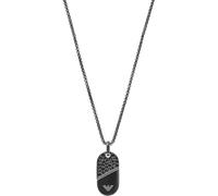 Emporio Armani Collar de acero inoxidable negro para hombre, EGS3138001, talla única, Acero inoxidable, No es una piedra preciosa