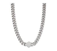 Emporio Armani Collar de acero inoxidable plateado para hombre, EGS3131040, Length: 450mm+50mm, Width: 17.6mm, Acero inoxidable, No es una piedra preciosa