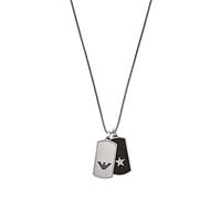 Emporio Armani Collar Para Hombre, Longitud: 525mm; Tamaño Colgantes: 40X21X2mm Collar De Acero Inoxidable Plateado, EGS2675040