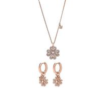 Emporio Armani Collar y aretes de plata de ley en tono oro rosa de mujer, Set