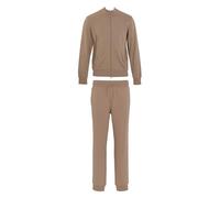 Emporio Armani Conjunto de chándal básico con cremallera completa para hombre, color marrón, talla L, marrón, L
