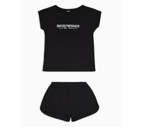 Emporio Armani Conjunto de Pijama Corto para Mujer, Negro, XS