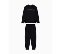 Emporio Armani Megalogo Pajamas Set Juego de Pijama, Negro, M para Hombre