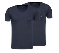 Emporio Armani CORE Logoband - Camiseta con cuello en V para hombre, color azul, talla XXL regular, Azul Armani/Azul Armani, XXL