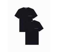 Emporio Armani Core Logoband - Paquete de 2 Camisetas de Cuello Redondo para Hombre, Color Negro, Talla XL, Ajuste Regular, Negro, XL