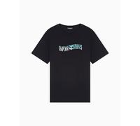 EMPORIO ARMANI Crew Neck T-Shirt Camiseta, Logotipo EA Negro, M para Hombre