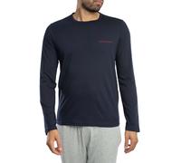 Emporio Armani de los hombres Camiseta de pijama de marca de manga larga, Azul