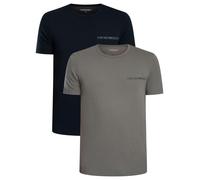 Emporio Armani de los hombres Pack de 2 camisetas Lounge Crew, Multicolor