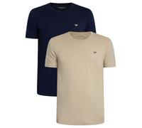 Emporio Armani de los hombres Pack de 2 camisetas Lounge Crew, Multicolor