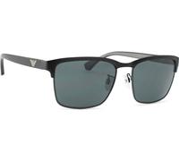 Emporio Armani Hombre EA2087 301487 Gafas de sol Metal Negro Gris Pillow Normal