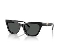 Emporio Armani EA4259U - Gafas de sol de ajuste universal, color negro brillante/gris oscuro, 55 mm