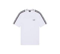 Emporio Armani EA7 - Camiseta de cuello redondo para hombre de algodón Italian Spirit, 7M001861, Color blanco., XL