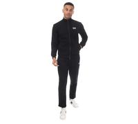 Emporio Armani EA7 - Chándal para hombre Core Identity de jersey de algodón con cremallera (negro), talla L, Negro , L