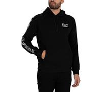 Emporio Armani EA7 de los Hombres Sudadera con Capucha con Logo en el Pecho, Negro, XL
