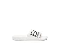 Emporio Armani EA7 EA7 Pantuflas de mujer blancas con logotipo en contraste Lettering en la parte delantera de color negro., Color blanco., 37.5 EU