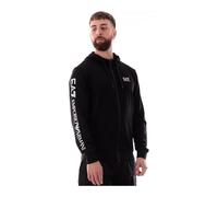 Emporio Armani EA7 Sudadera con Capucha Logo Series de Algodón para Hombre, 7M000568, blanco y negro, XL