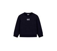 Emporio Armani EA7 - Sudadera de cuello redondo de invierno para niños y adolescentes, mezcla de algodón orgánico ASV, 7B000161, Negro , 10 años