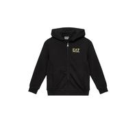 Emporio Armani EA7 - Sudadera para niños y jóvenes Core Identity Boy de algodón afelpado, 7B000162, Negro y dorado, 12 años
