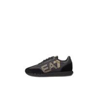 EA7 Hombre Zapatillas Deportivas con Logo Grande, Black/Gold, 43 EU