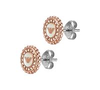 Emporio Armani EGS3019221 Earrings, Rose Gold, Length: 9.7MM, Width: 9.7MM para Mujer, Multicolor (Rose Gold Tone and grey)
