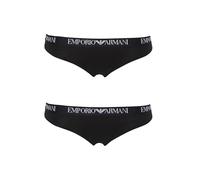 Emporio Armani Woman'S Essential Cotton - Tanga de algodón, Color Negro, Talla XL, Negro/Negro, XL