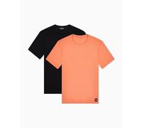 EMPORIO ARMANI Essential LOGOLABEL - Paquete de 2 Camisetas de Cuello Redondo para Hombre, Color Negro, Talla L