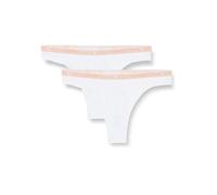 Emporio Armani Essential Studs Logo 2-Pack Thong Ropa Interior, Bianco, XS De Las Mujeres