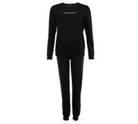Emporio Armani Essential Studs Logo Long Pajamas Conjunto de Pijama, Nero, M De Las Mujeres