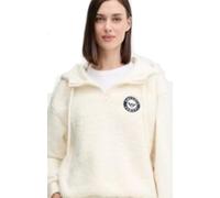 Emporio Armani Fuzzy Fleece Hoodie Sweatshirt Sudadera con Capucha, Blanco, M para Mujer