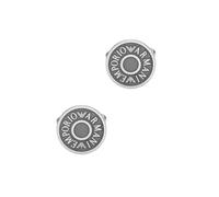 EMPORIO ARMANI Gemelos para hombre, acero inoxidable, chapado en IP, EGS3095040, Length: 17MM, Width: 17MM, Height: 2.5MM, Acero inoxidable, No es una piedra preciosa