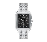 Emporio Armani Hombre Reloj de 38MM de Acero Inoxidable Tono Plateado, AR11751