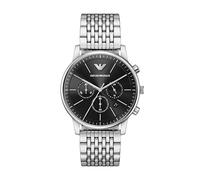 Emporio Armani Hombre Reloj de 42MM de Acero Inoxidable Tono Plateado, AR11772