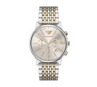 Emporio Armani Hombre Reloj de 42MM de Acero Inoxidable Tono Plateado, AR11773