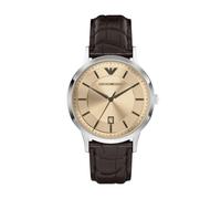 Emporio Armani Hombre Reloj de 43MM de Acero Inoxidable Tono Plateado, AR11783