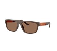 Emporio Armani Hombre Sunglass EA4244U - Color del Marco: Marrón Mate, Color de la Lente: Marrón Oscuro