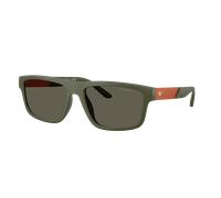 Emporio Armani Hombre Sunglass EA4244U - Color del Marco: Verde Mate, Color de la Lente: Marrón Oscuro