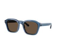 Emporio Armani Hombre Sunglass EA4245U - Color del Marco: Azul Transparente Brillante, Color de la Lente: Marrón liso