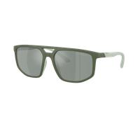 Emporio Armani Hombre Sunglass EA4248U - Color del Marco: Agave mate, Color de la Lente: Espejo verde y plateado