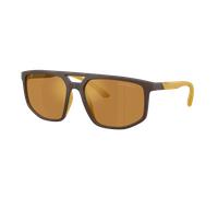 Emporio Armani Hombre Sunglass EA4248U - Color del Marco: Marrón Mate, Color de la Lente: Marrón Espejado Oro