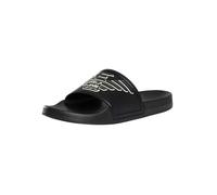 Emporio Armani Hombre Zapatillas Deslizantes, Black/White, 43 EU