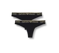 Emporio Armani Iconic Microfiber 2-Pack Brasilian Ropa Interior, Nero, L De Las Mujeres