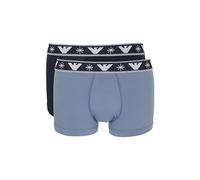 Emporio Armani Jacquard 2-Pack Trunk Bañadores Ajustados para Hombre, Azul, L