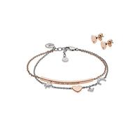 Emporio Armani Juego Para Mujer, Tamaño Stud: 8X7X2mm; Lg Pulsera: 160mm + 20mm; Barra: 40X3X2mm; Estrella: 8X8X2mm; Corazón: 7X7X2mm; Luna: 7X6X2mm Juego Oro Rosa Plata De Ley, EG3417221