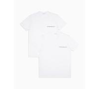 EMPORIO ARMANI Man Core Logoband - Paquete de 2 camisetas de cuello redondo, color blanco, talla S, Blanco/Blanco, S