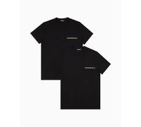 EMPORIO ARMANI 2-Pack Crew Neck T-Shirt Camiseta, Negro/Negro, L (Pack de 2) para Hombre