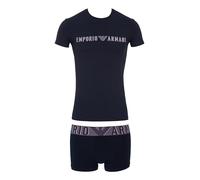 EMPORIO ARMANI Man Megalogo - Conjunto de Camiseta y baúl Azul M, Armani BLU, M
